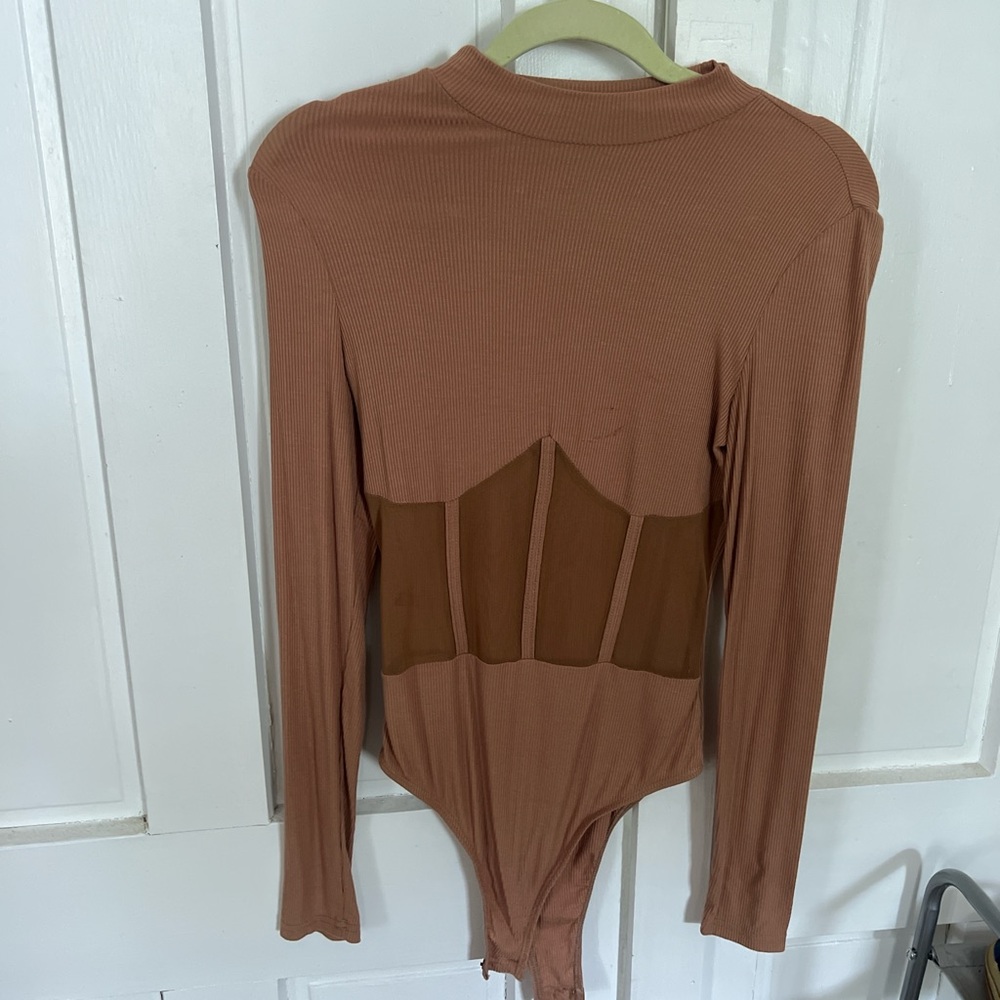 Brown Long Sleeve Bodysuit